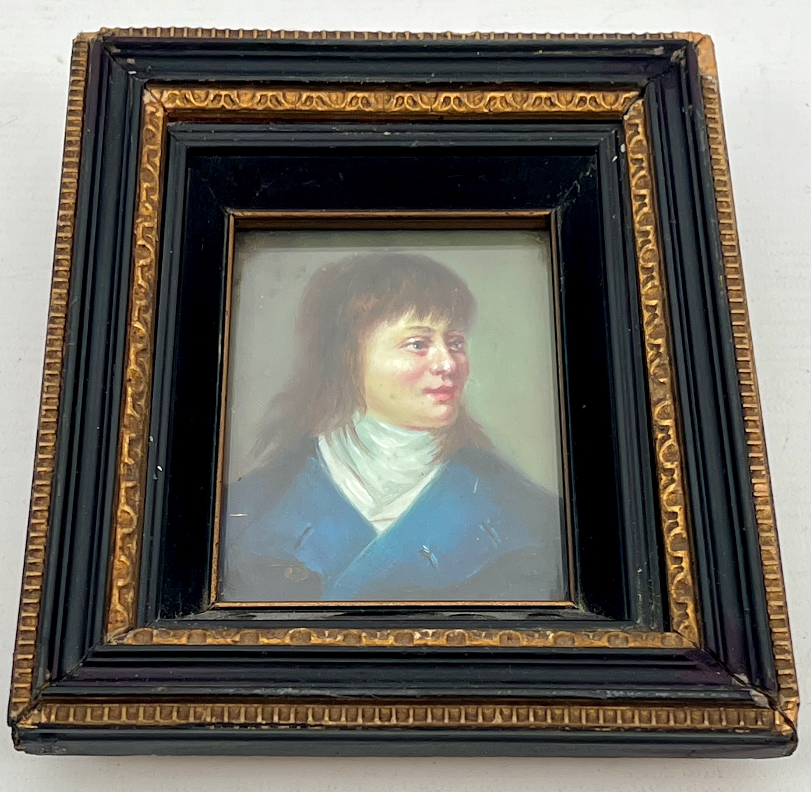 Continental School (19th century) - a pair of portrait miniatures of gentlemen, oil on card, 9 x 6.3