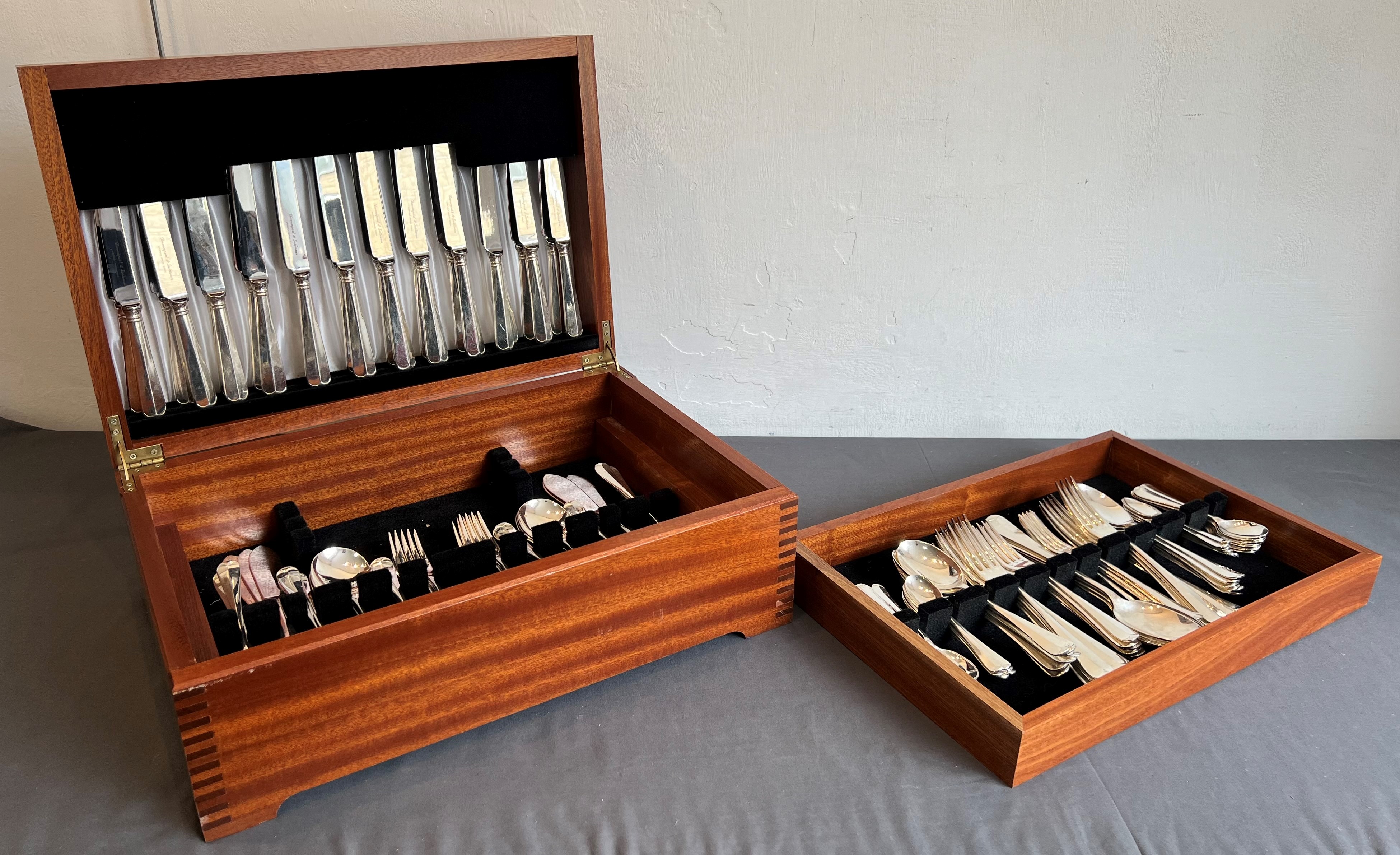 A canteen of silver plated A1 cutlery by Davenport & Sullivan of Sheffield - the twelve person