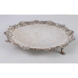 A George III silver salver - maker's mark IC, probably John Carter II, London 1768, with shell and