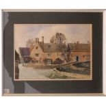 Four framed and glazed watercolours: 1. Ronald Birch (British, 20th century) Cotswold village