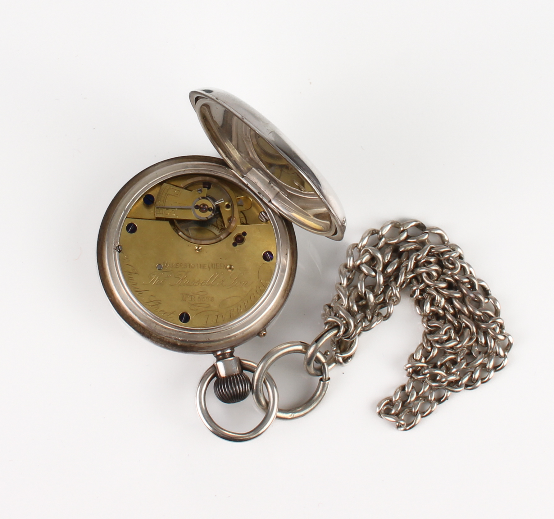 A Victorian silver half hunter pocket watch by Thomas Russell & Son of Liverpool - the case - Image 5 of 6