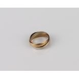 A 9ct three-colour gold Russian style ring - London hallmarked, size P.