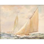 English School (second quarter 20th century) Racing yachts watercolour, unsigned 9 x 11 in (22.9 x