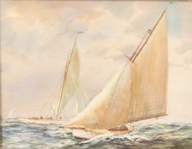 English School (second quarter 20th century) Racing yachts watercolour, unsigned 9 x 11 in (22.9 x