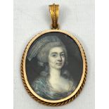 An English School, late 18th century portrait miniature of a lady - oval watercolour on ivory,