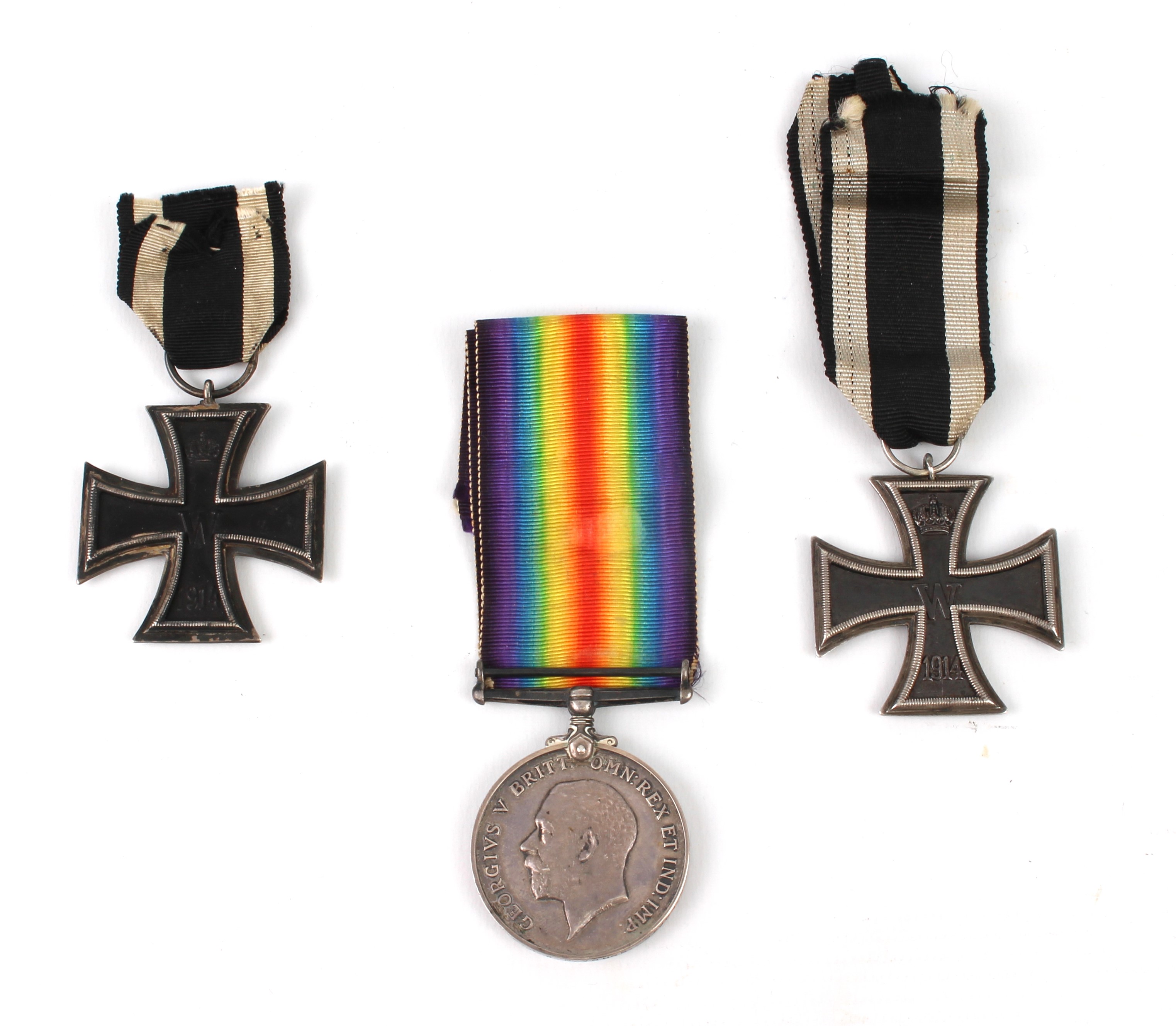 The British War Medal to 70886 PTE. J.W.D. YOUNG, DEVON. R. and two Iron Crosses - Image 2 of 2