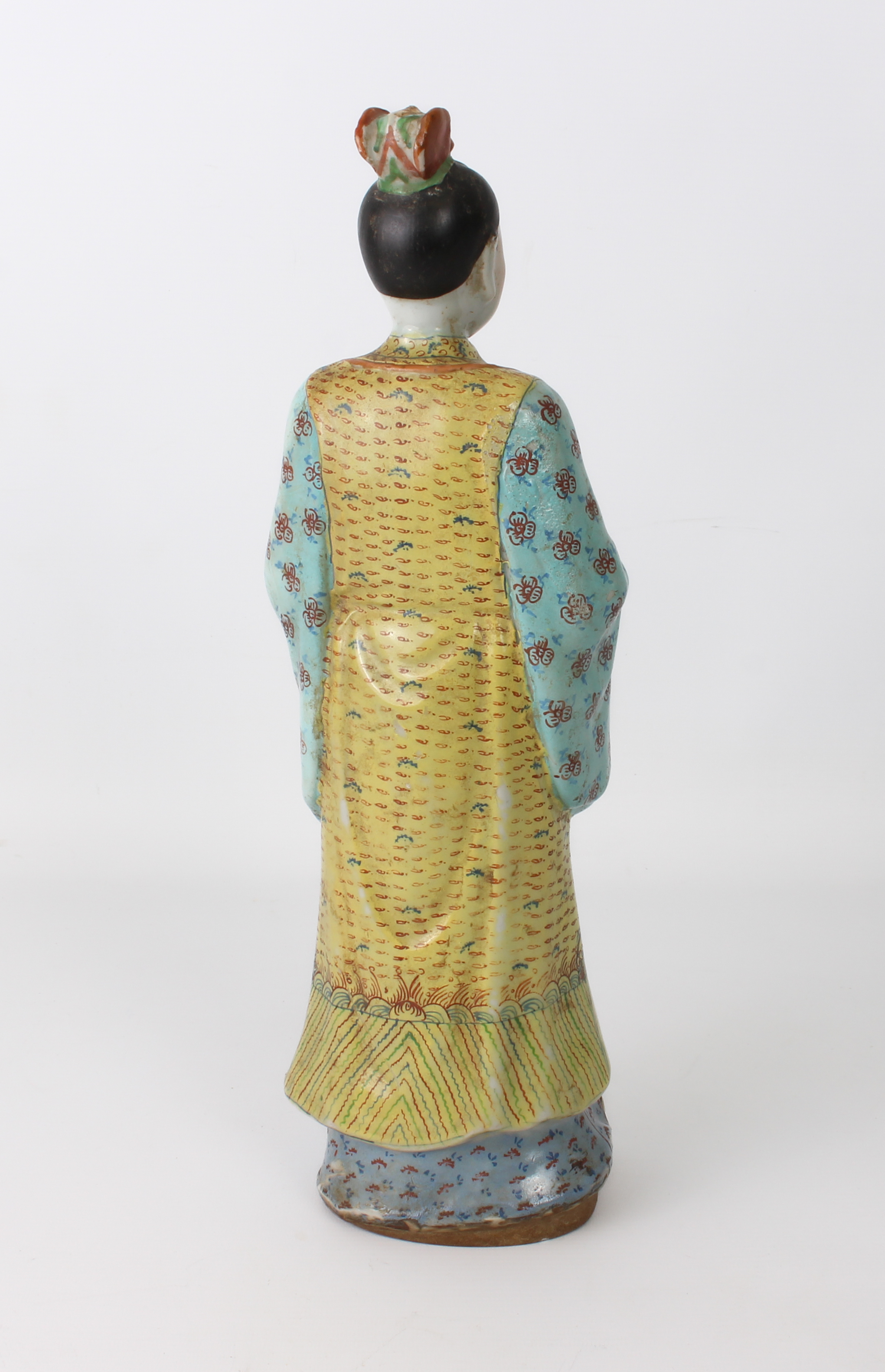 A 20th century decorative Chinese figurine (40 cm high) and possibly a hand-painted Chinese 18th - Image 3 of 16