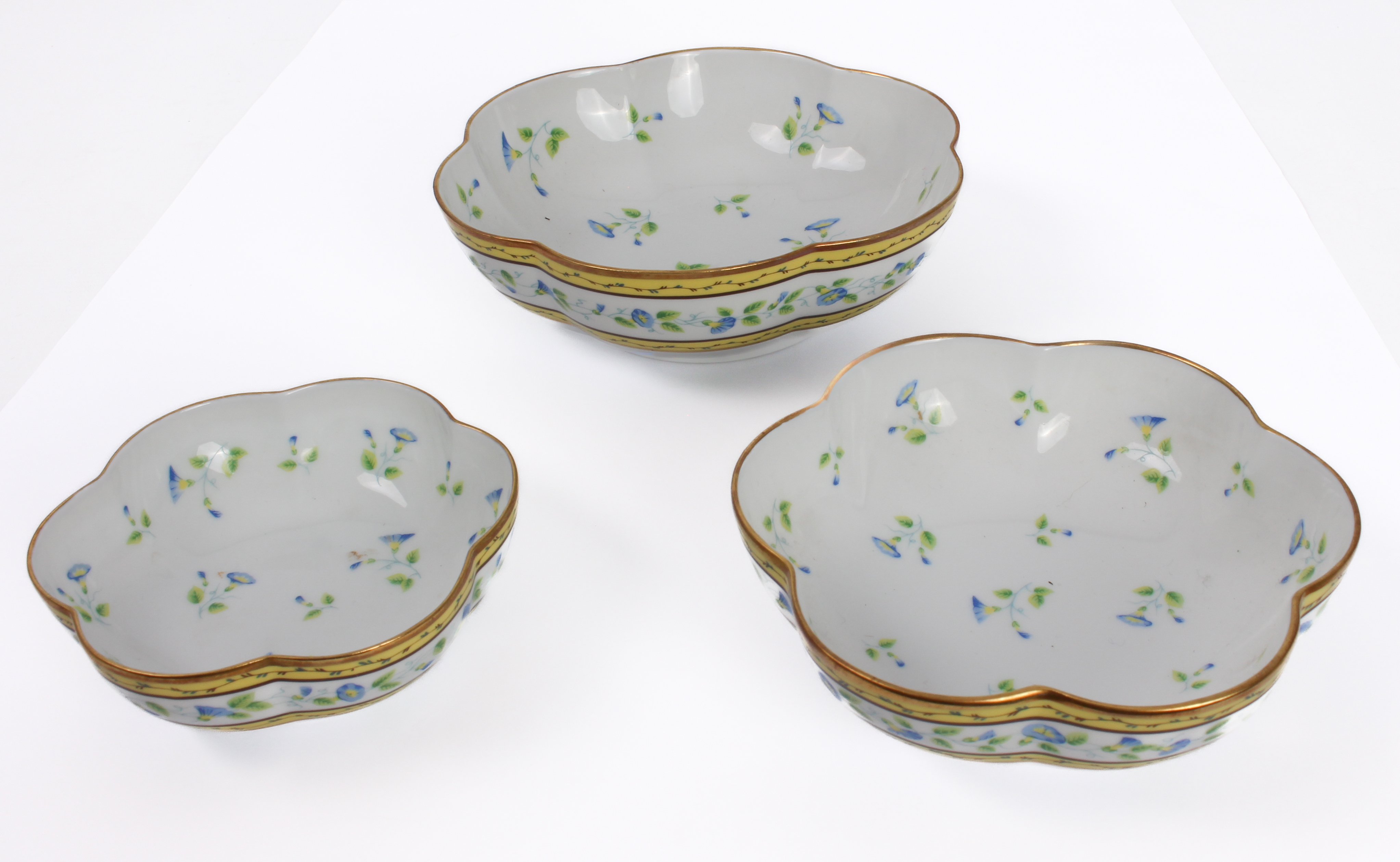 A small group of bone china and porcelain - comprising a graduated set of three A. Reynaud et Cie - Image 2 of 6