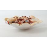 A 1960s Murano glass tutti-frutti dish - with frilled rim, 18.25 x 17 cm. * Condition: Tiny frit