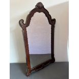 A George I style mahogany mirror, 1920s-30s - with shell and foliate scroll carved frame, 76.5 x
