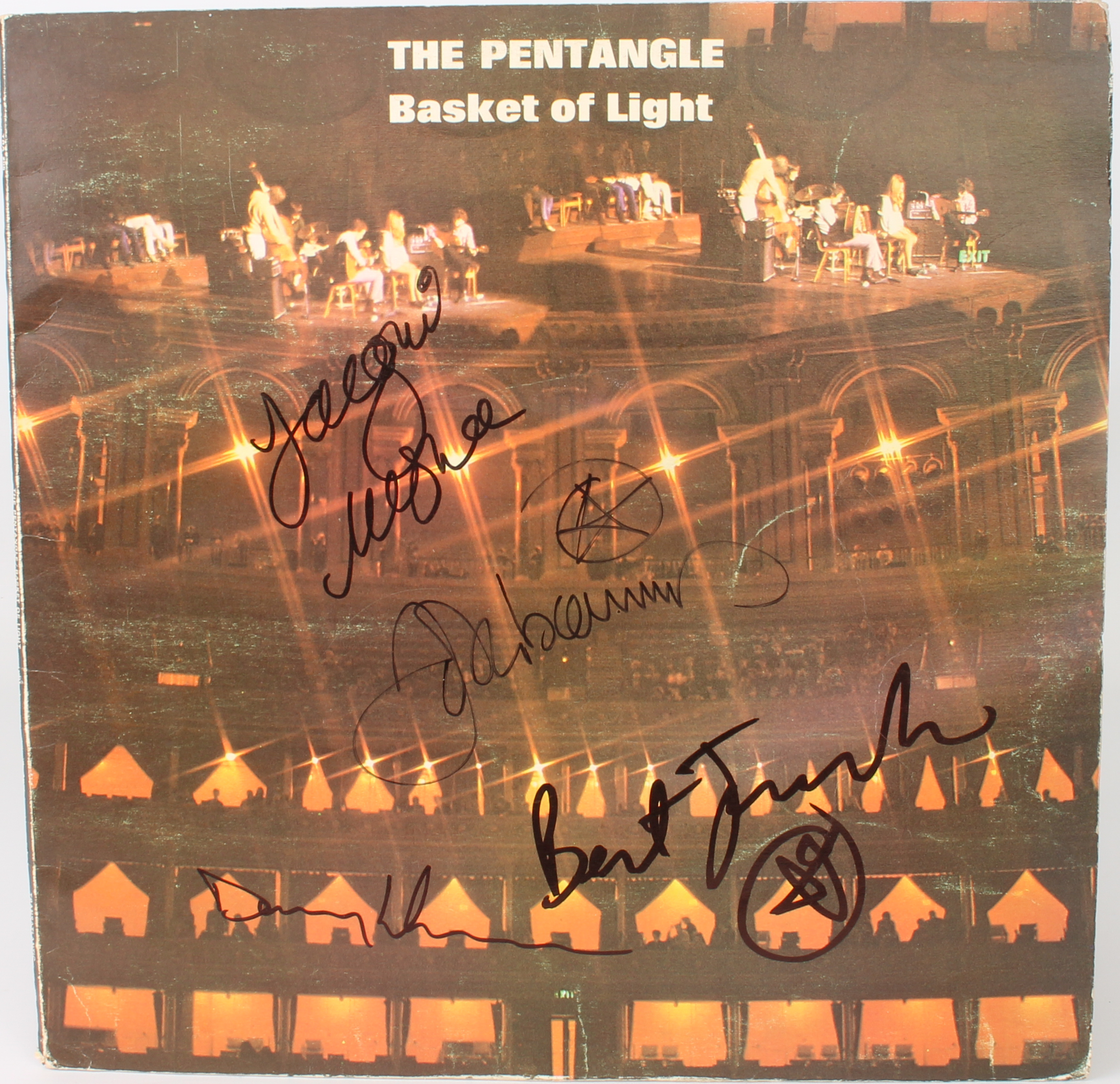 Vinyl / Autographs - The Pentangle - Basket Of Light. original UK 1st pressing album signed on the