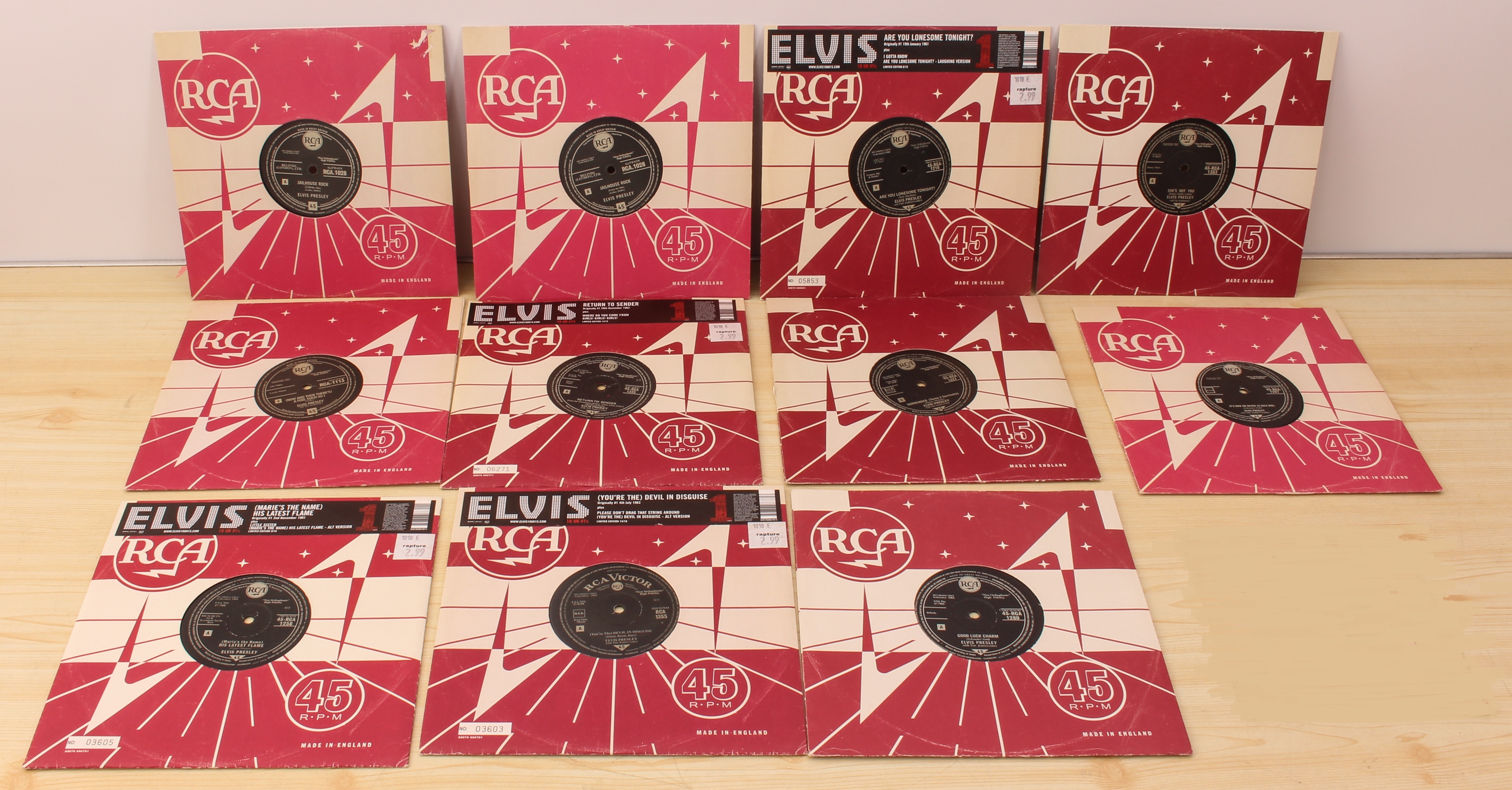 Elvis Presley - 11 limited edition 10" singles and 6 7" singles. Condition: VG+ overall - Bild 2 aus 5