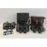 Three pairs of vintage binoculars - comprising a pair by Ross of London, 'Solaross' 9 x 35, with