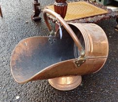 EARLY 20TH CENTURY COPPER COAL SCUTTLE WITH SWING HANDLE