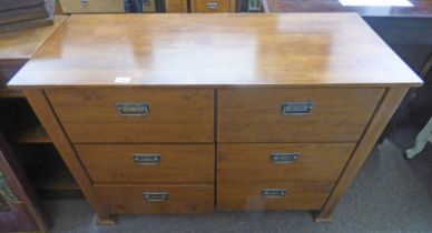 21ST CENTURY HARDWOOD CHEST OF 6 DRAWERS LABELLED THE PIER TO BACK,