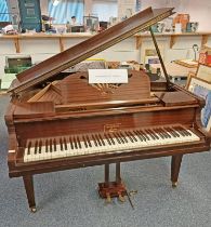 KIRKMAN MAHOGANY CASED BABY GRAND PIANO 140 CM X WIDE X 130 CM DEEP.