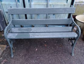 GARDEN BENCH WITH CAST IRON ENDS 132 CM LONG