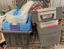 SELECTION OF PLASTIC BOXES AND A SECURITY BOX