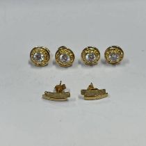 3 PAIRS OF 9CT GOLD EARSTUDS - 5.