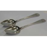 PAIR OF EARLY 19TH CENTURY SCOTTISH PROVINCIAL SILVER TABLESPOONS BY ROBERT KEAY OF PERTH CIRCA