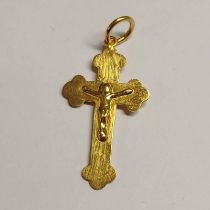 CHINESE GOLD CROSS PENDANT - 4.