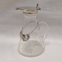 SILVER MOUNTED GLASS WHISKY TOT,