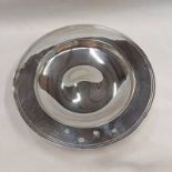 SILVER ARMADA STYLE DISH, SHEFFIELD 1974 - 17CM DIAMETER,