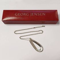 GEORG JENSEN DANISH SILVER INFINITY PENDANT ON FINE CHAIN, PENDANT 7.