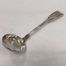 EDWARDIAN SILVER SIFTER LADLE,