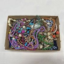 LARGE SELECTION OF VARIOUS COSTUME JEWELLERY INCLUDING BEAD NECKLACES, PENDANTS ETC.