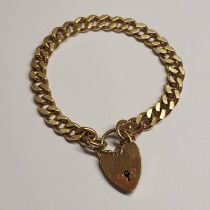 9CT GOLD FLAT LINK BRACELET - 27.