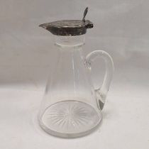 SILVER MOUNTED GLASS WHISKY TOT,