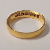 22CT GOLD WEDDING BAND - RING SIZE L, 3.