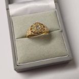 EARLY 20TH CENTURY 18CT GOLD DIAMOND CLUSTER RING,