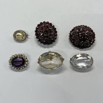 2 X 19TH CENTURY GARNET SET BROOCHES,