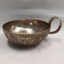 ARTS & CRAFTS STYLE SILVER CUP ENGRAVED WITH PERSIAN STYLE FIGURES BY NATHAN & HAYES,