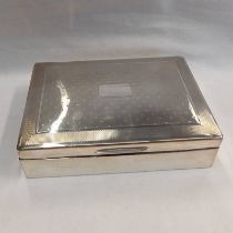 SILVER JEWELLERY BOX WITH ENGINE TURNED & DOTTED DECORATION, LONDON 1927 - 17.