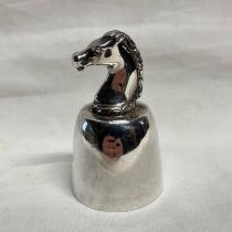 SILVER PLATED HORSES HEAD TABLE BELL BY HERMES PARIS - 8.