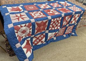 RED & BLUE QUILT 206 X 170CM