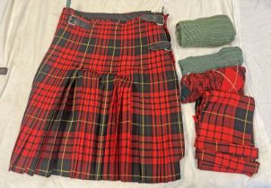 MACQUEEN TARTAN KILT, 100% WOOL, HEAVY WEIGHT, WAIST 39", 99CM SEAT 42", 107 CM, LENGTH 26", 66CM,