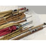 FISHING RODS TO INCLUDE HARDY THE GOLD MEDAL 4 PIECE ROD IN HARDY BAG,