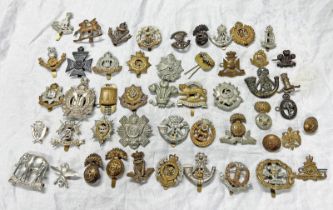 LARGE SELECTION OF MILITARY CAP BADGES INCLUDING ROYAL WEST SURREY REGIMENT,