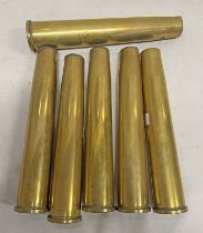 6 40MM BRASS ARTILLERY SHELLS (INERT)