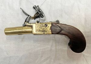 FLINTLOCK BOX LOCK 80 BORE PISTOL SIGNED TWIGG, 3.