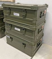 3 BRITISH MILITARY FIRST AID BOXES (NO CONTENTS) BY ZARGES