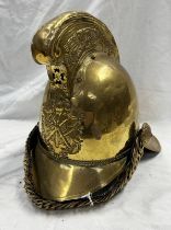 BRITISH BRASS FIREMANS MERRY WEATHER PATTERN HELMET Condition Report: weighs approx