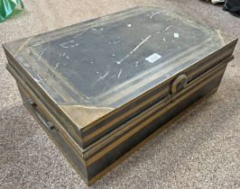 SPENCER & CO LTD MADRAS LARGE CASH BOX, 52.5CM ACROSS, 34.