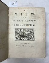 A VIEW OF SIR ISAAC NEWTON'S PHILOSOPHY BY HENRY PEMBERTON,