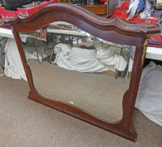 20TH CENTURY MAHOGANY OVERMANTLE MIRROR,