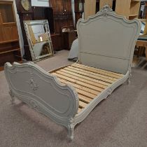 PAINTED CONTINENTAL BEDFRAME WITH LATER ALTERATIONS,